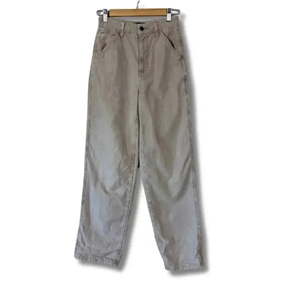 Asos Design High Rise Baggy Pants Tan Brown Women's Size 2